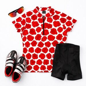 Koulius Zaard Rose Cycling Jersey Women's M (?) Rare Vintage Floral Bike Top GUC